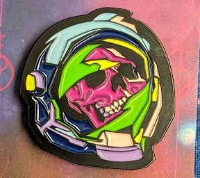 Synth Skull Pin